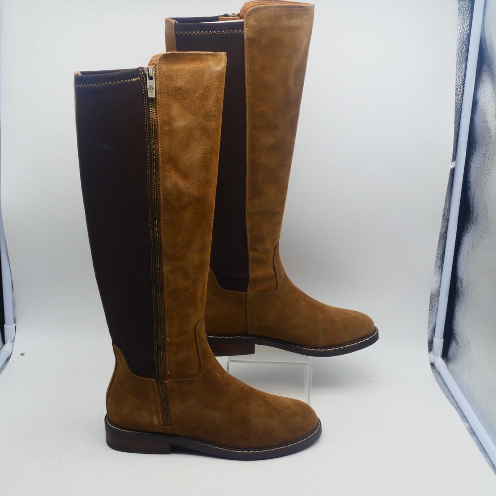 NEW Donald Pliner Isla Calf Suede Women's 5.5 Tall Boots Saddle Brown - Picture 5 of 10